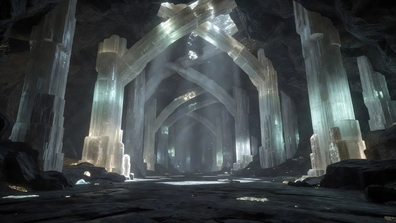 Selenite pillar hall