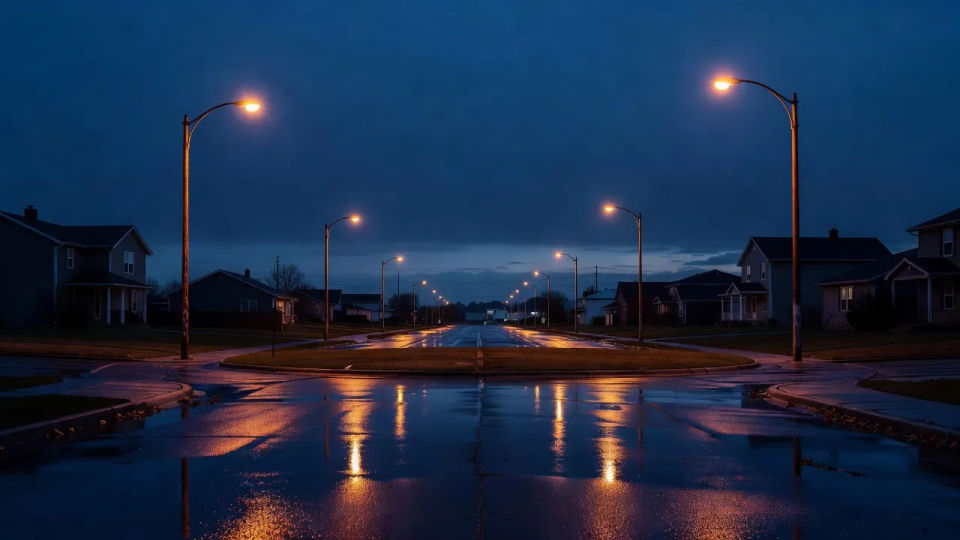 Cul-de-sac at blue hour
