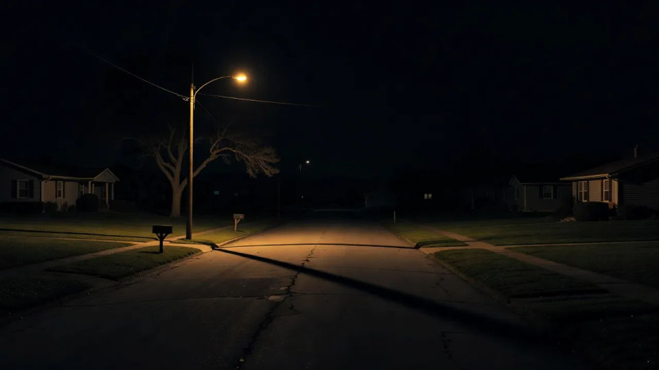 Empty street at midnight