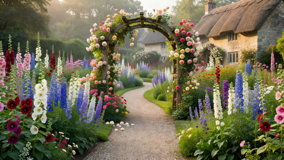Country garden panorama
