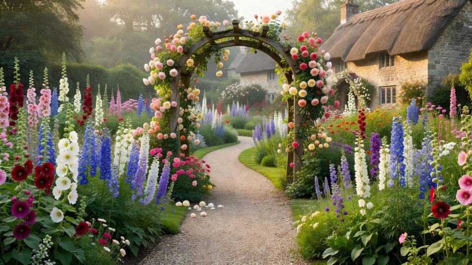 Country garden panorama