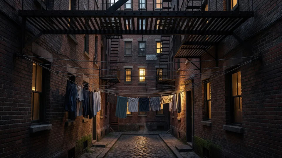 Alley view through the ironwork