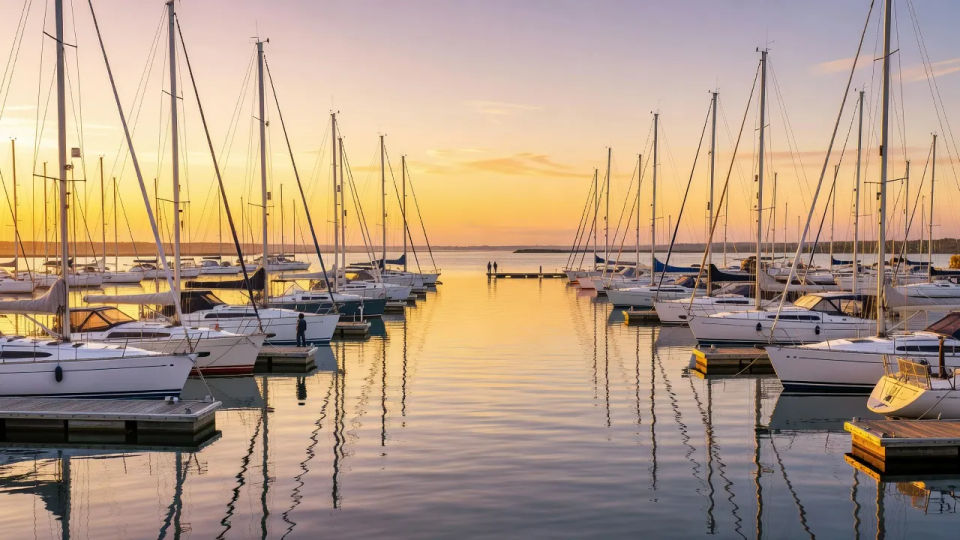 Marina at golden hour