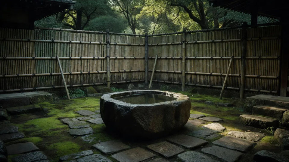 Basin courtyard in shade