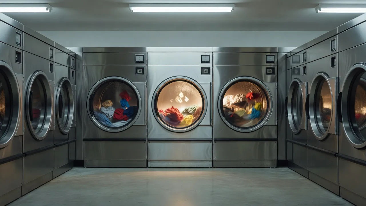 Row of dryers head-on