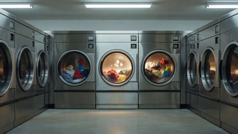 Row of dryers head-on
