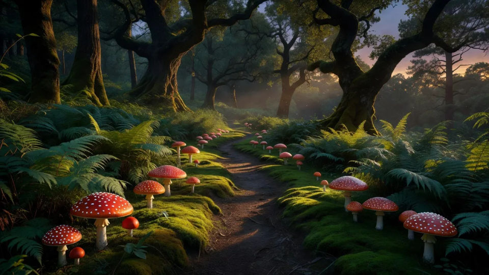 Toadstool trail at dusk