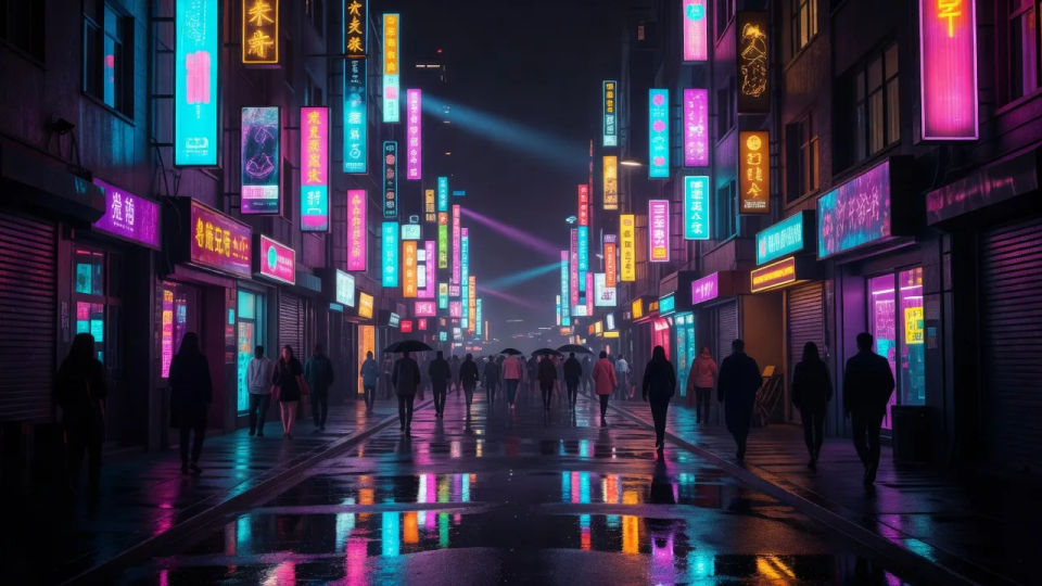 Neon signage lane