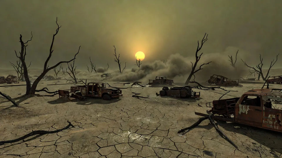 Irradiated plain panorama