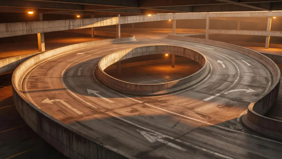 Spiral ramp under sodium light