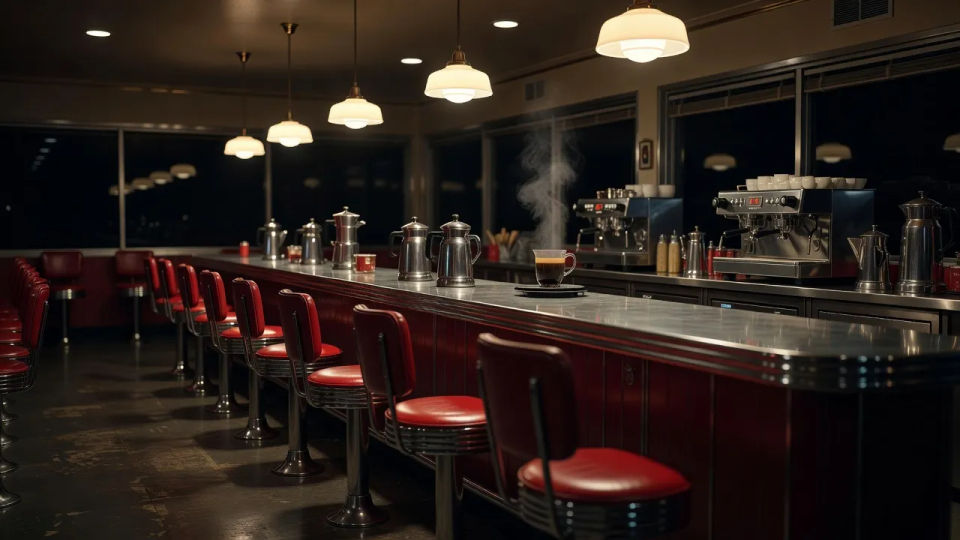 Warm interior at night