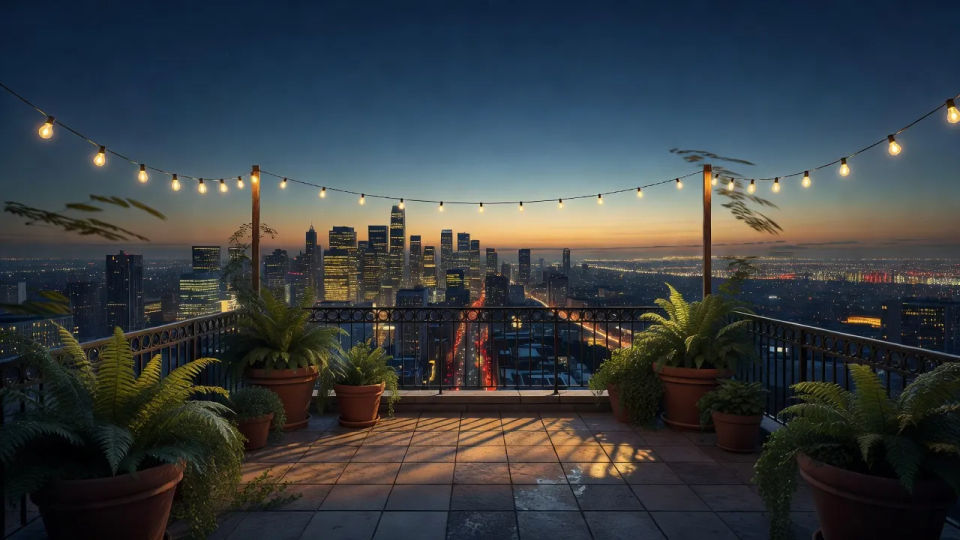 Terrace over the city