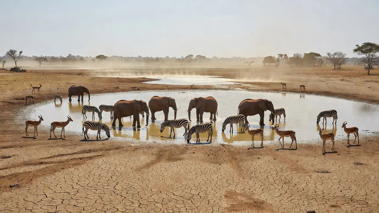 Dry-season watering hole