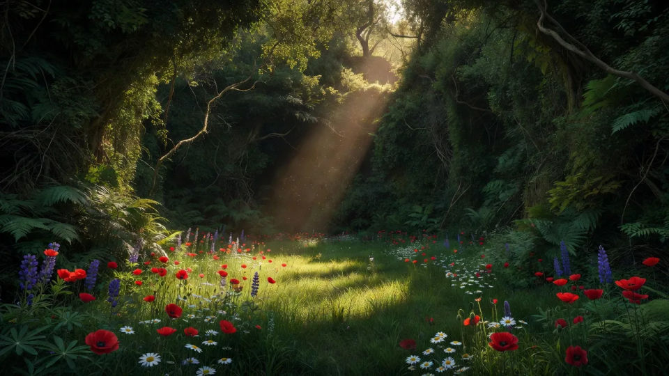 Sunken glade at midday