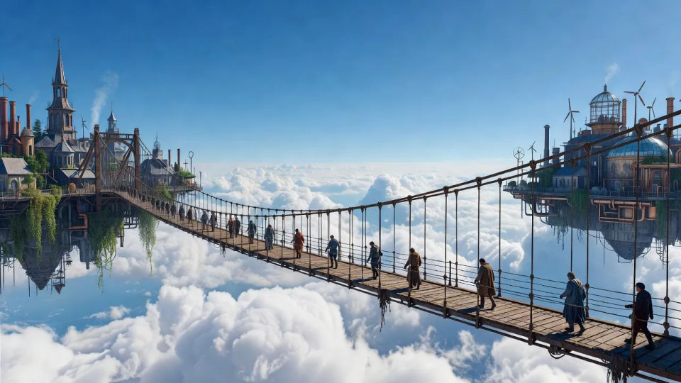Bridge between the districts