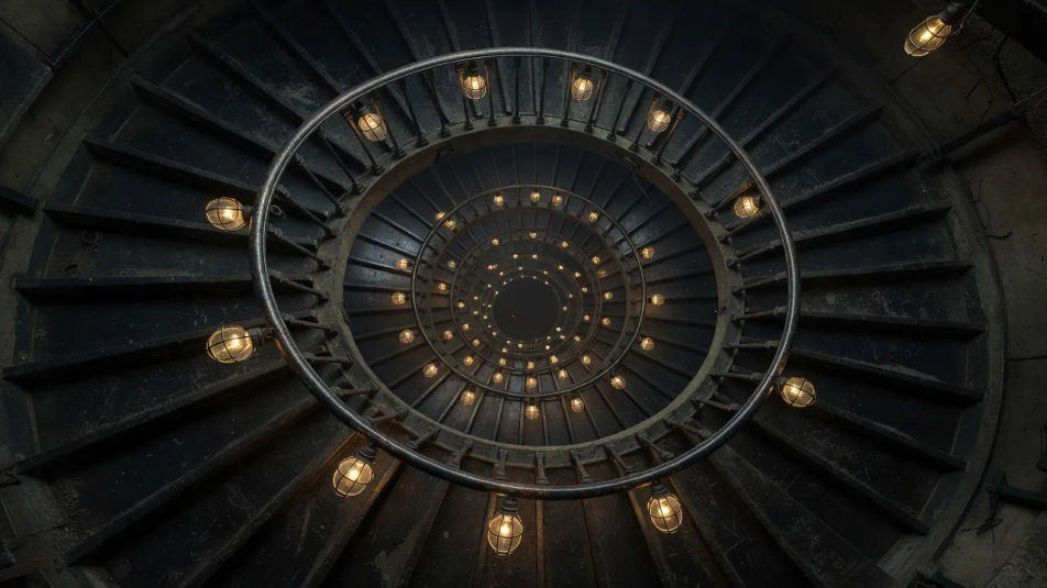 Spiral seen from below