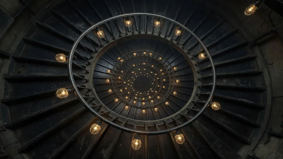 Spiral seen from below