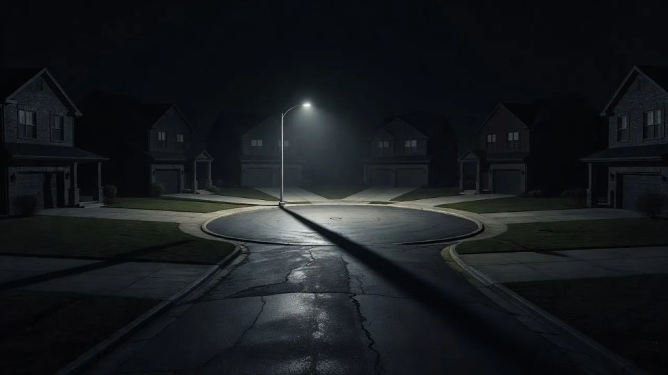 Cul-de-sac under one streetlight