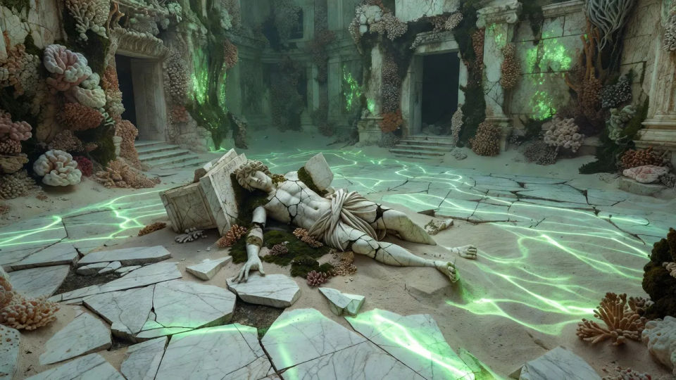 Drowned plaza panorama