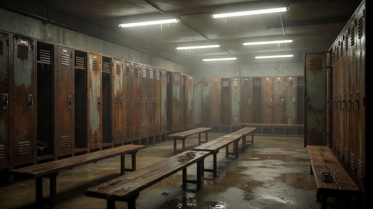 Locker room in humid haze