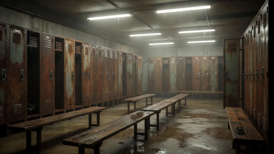 Locker room in humid haze