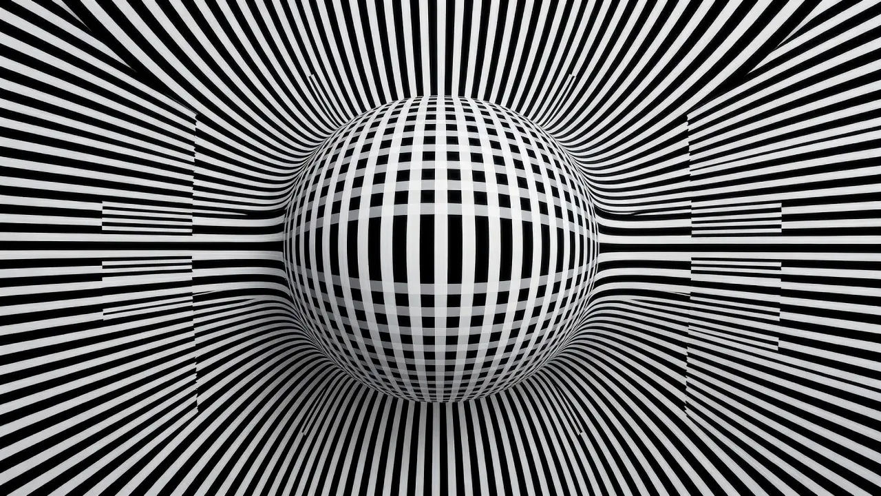 Op-art warp wall