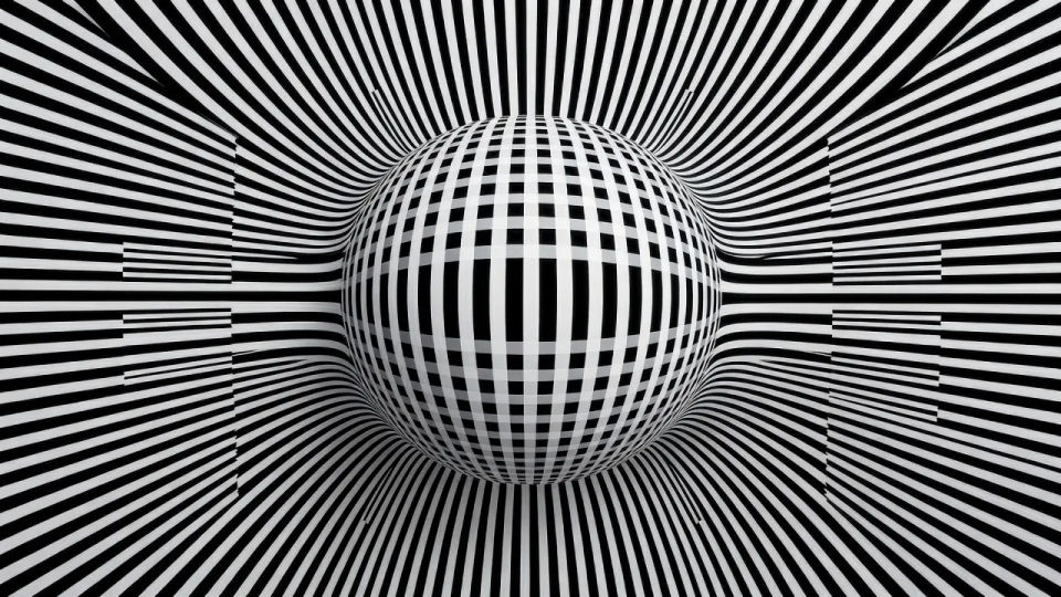 Op-art warp wall