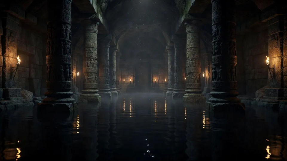 Underground reservoir hall