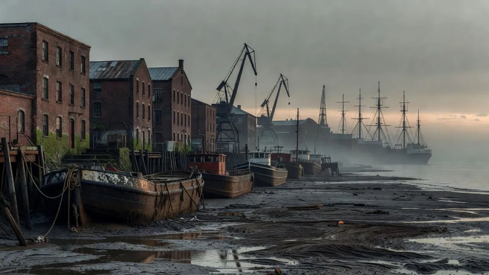 Riverside at low tide