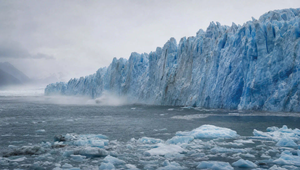 Glacier meeting the sea
