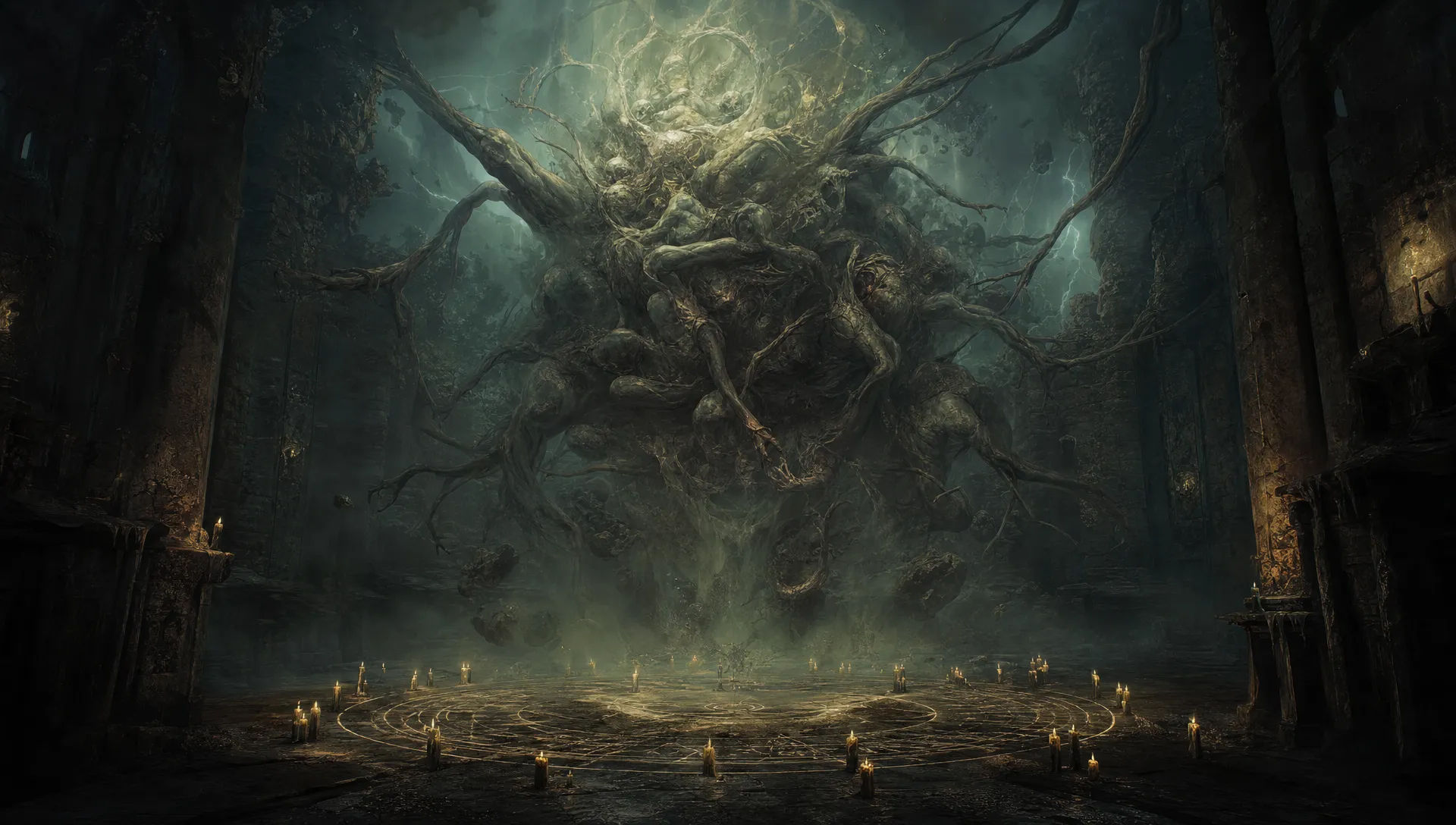 Summoning in a candlelit circle