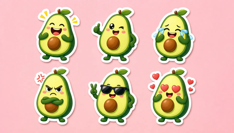 Mascot sticker pack layout
