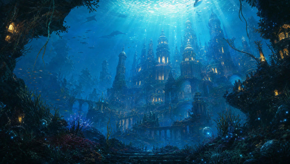 City skyline seen from the seabed