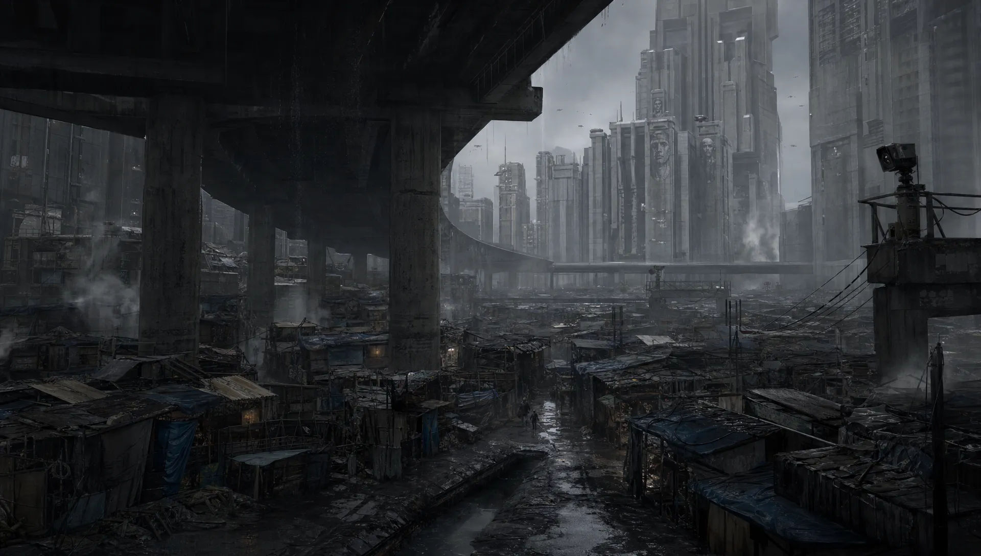 The slum under the elevated highway