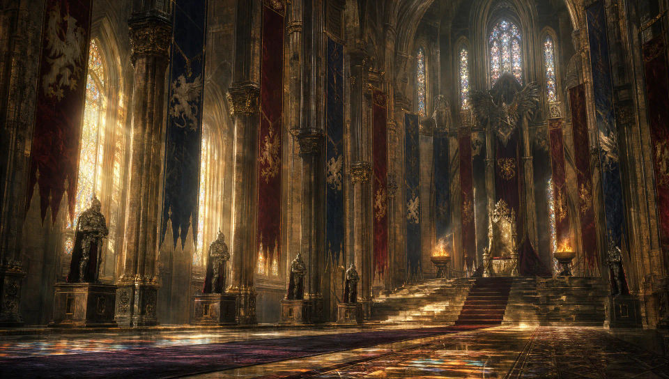 A grand throne room interior