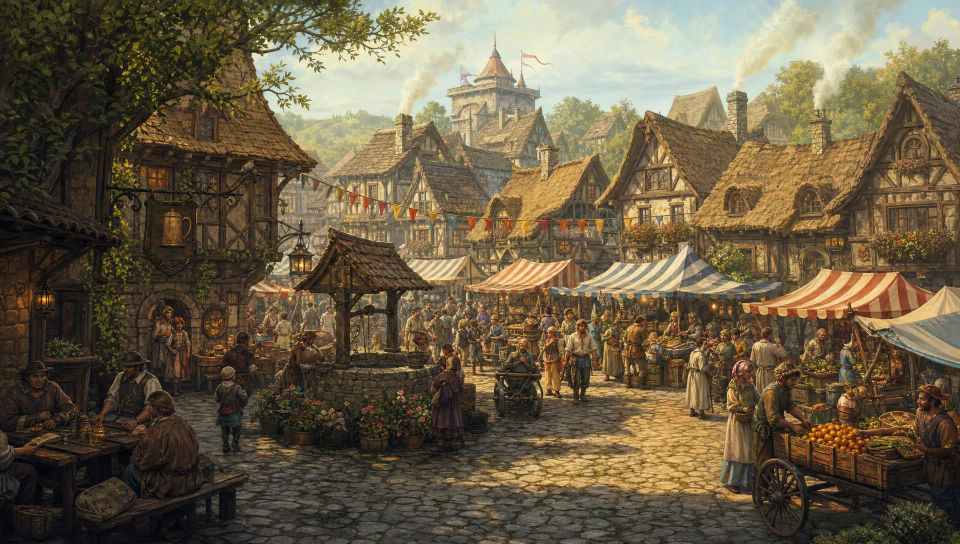 A village market day