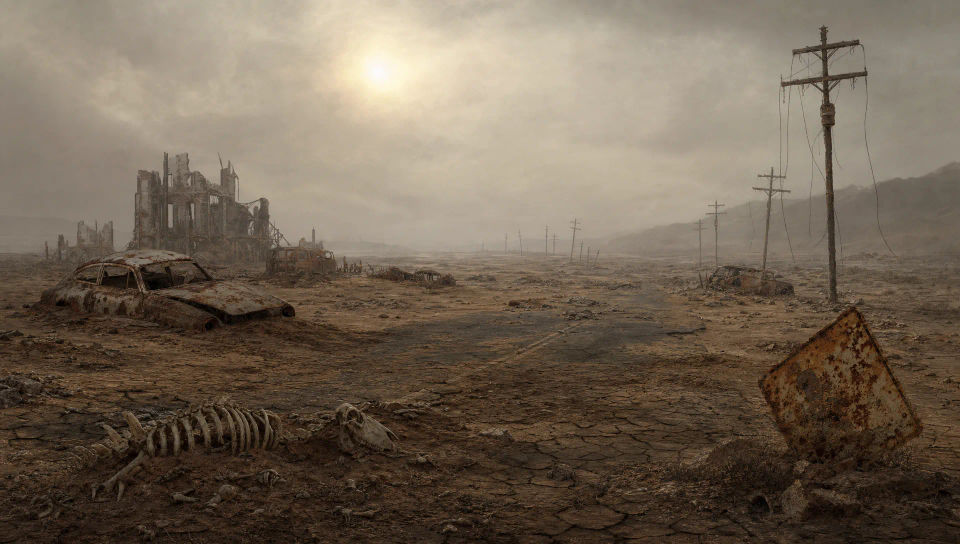 A cracked desert wasteland