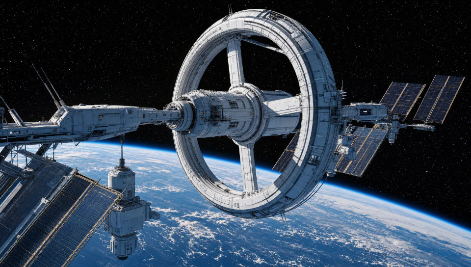 The station against Earth