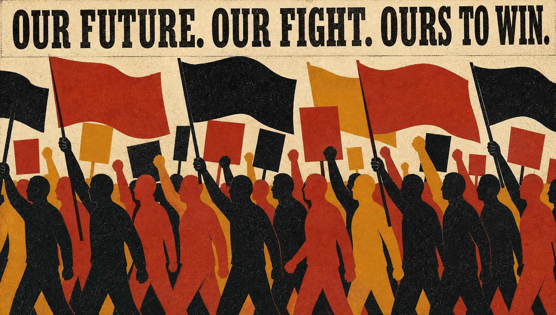 Marching-crowd poster