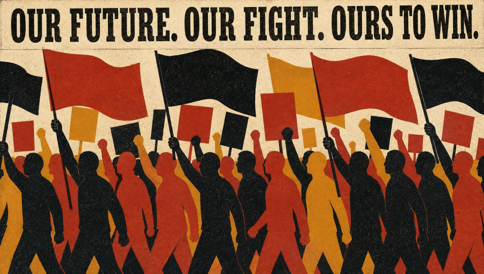Marching-crowd poster