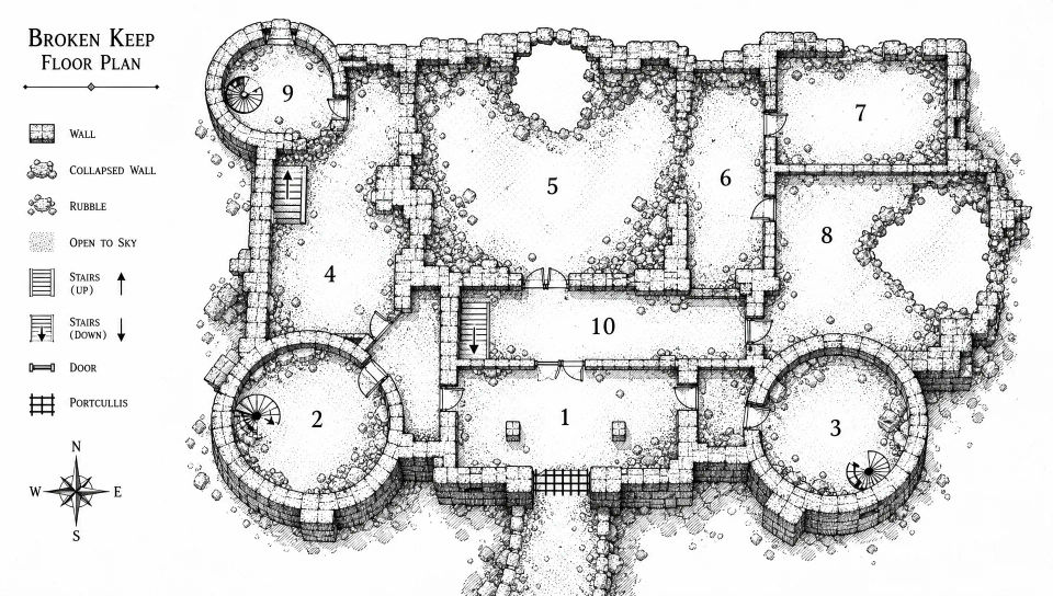 Ruined keep map