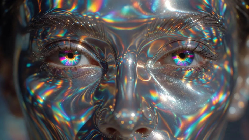 Chrome shimmer close crop