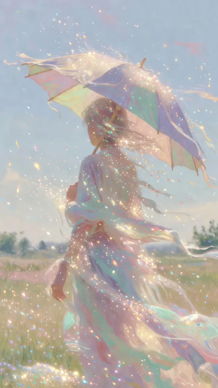 Parasol stroll portrait