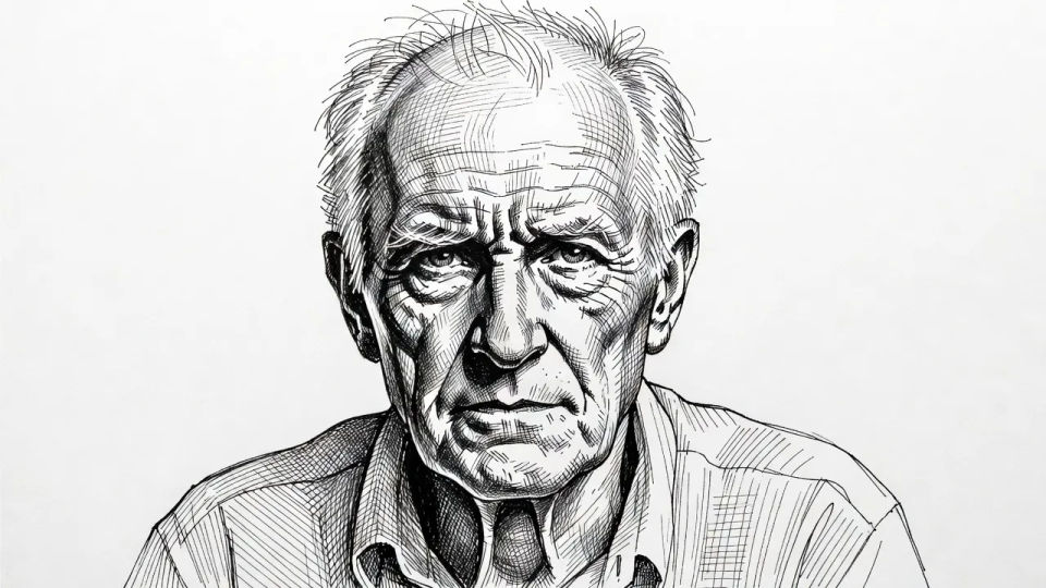 Cross-hatched portrait