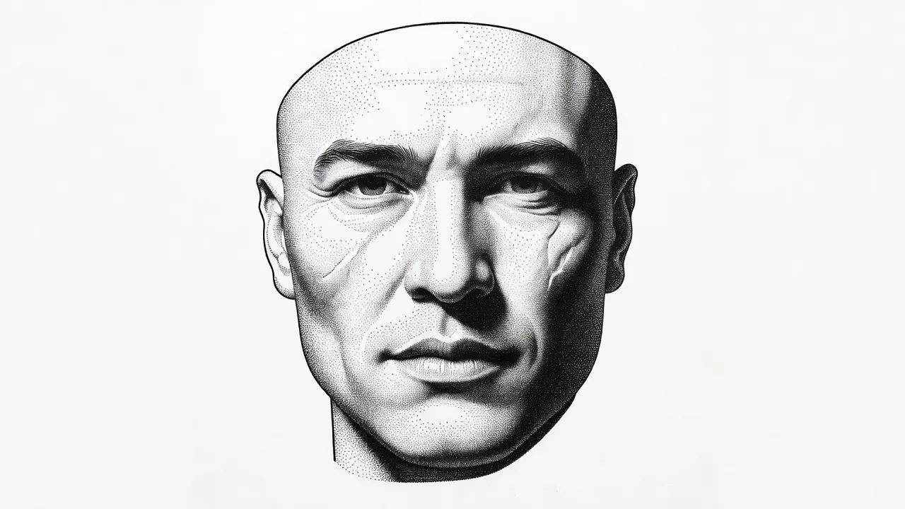 Stipple-shaded portrait