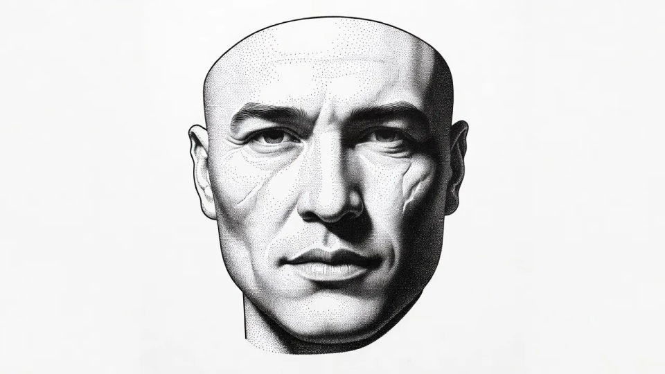 Stipple-shaded portrait