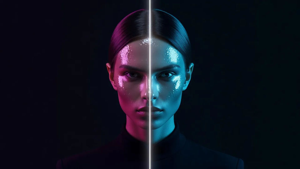 Magenta-and-cyan split