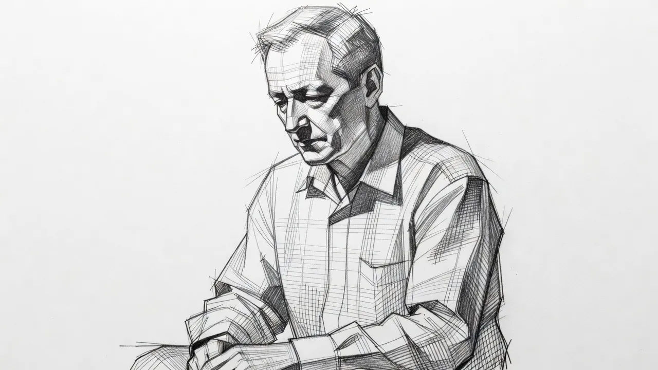 Cross-hatched portrait