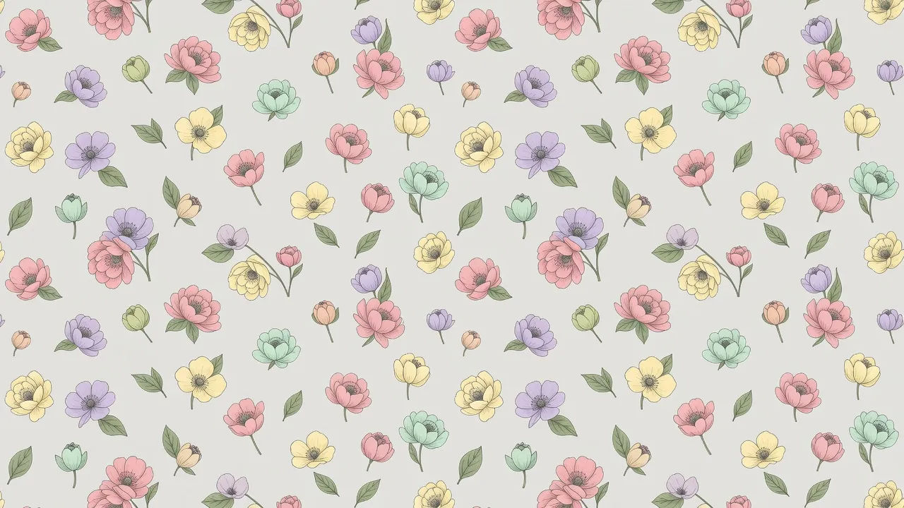 Scattered floral tile