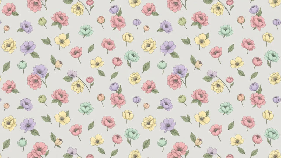 Scattered floral tile